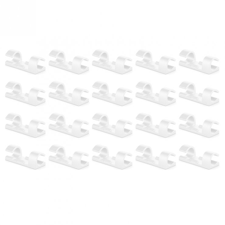 Set 20 buc clips cabluri Alb, MK5535