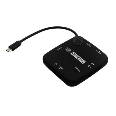 Cititor de carduri + hub usb 2.0 otg, roline 15.08.6254 